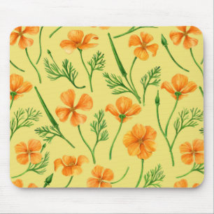 California poppies, summertime flowers, orange wil mouse pad