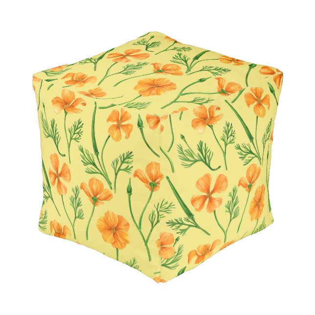 California poppies, summertime flowers, orange wil pouf (Angled Front)