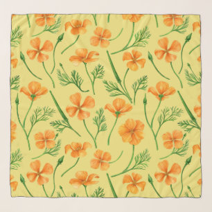 California poppies, summertime flowers, orange wil scarf