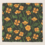 California poppies, summertime flowers, orange wil scarf<br><div class="desc">Hand-painted watercolor poppies in orange and green</div>