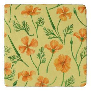 California poppies, summertime flowers, orange wil trivet