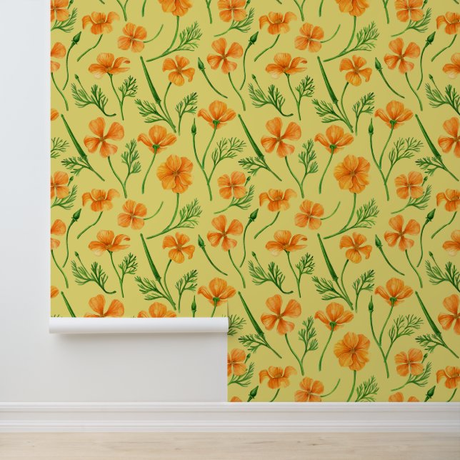 California poppies, summertime flowers, orange wil wallpaper  (Application)