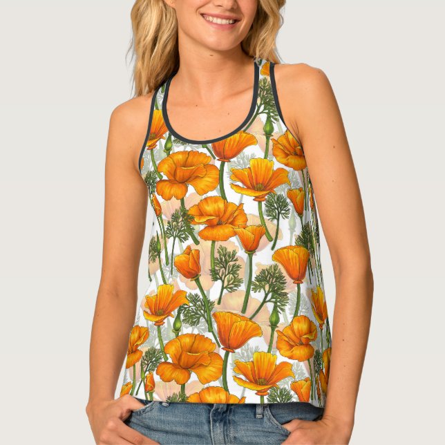 California poppies tank top (Front)