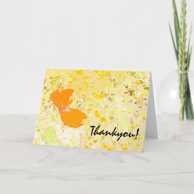 California Poppies Thankyou! Card (Front)