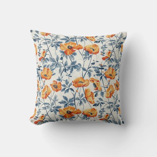 California Poppies Throw Pillow