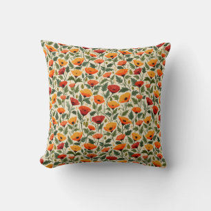 California Poppies Throw Pillow