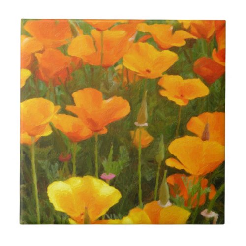 California Poppies Tile