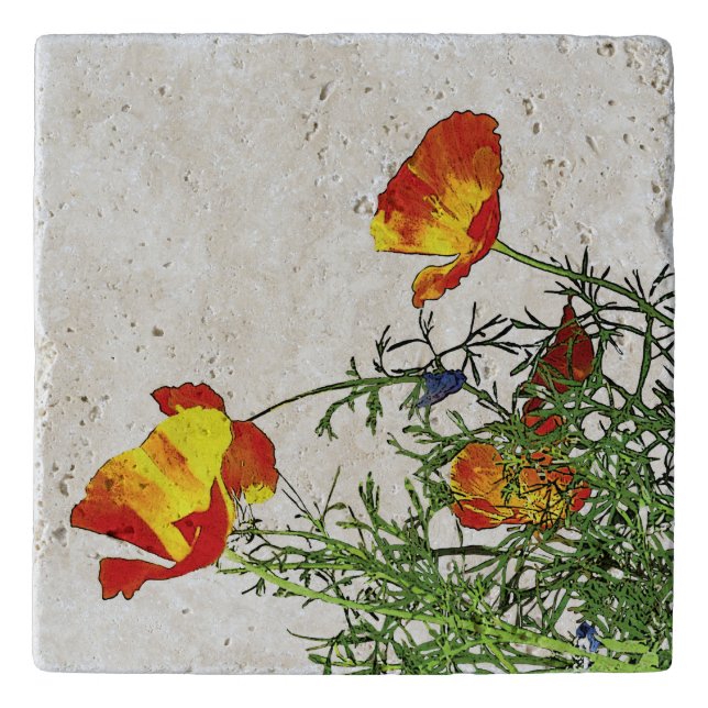 California poppies trivet (Front)