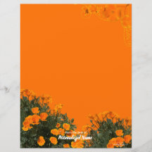 California Poppies Unlined Paper Sheet