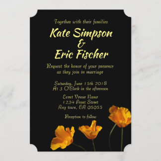 California Poppies Wedding Invitation