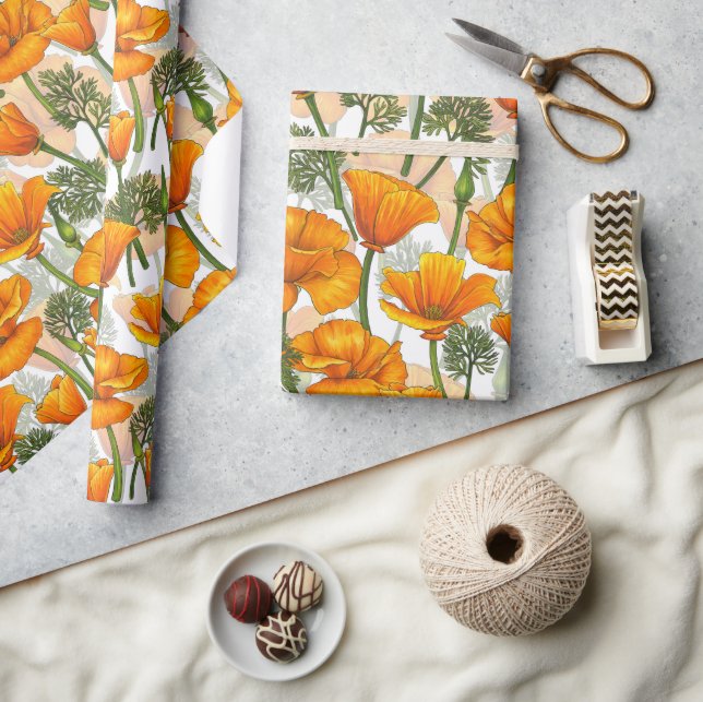 California poppies wrapping paper (Crafts)