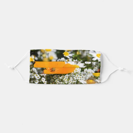 California Poppy Adult Cloth Face Mask (Front, Folded)