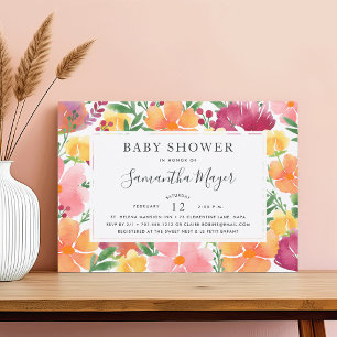 California Poppy Baby Shower Invitation