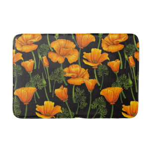 California poppy bath mat