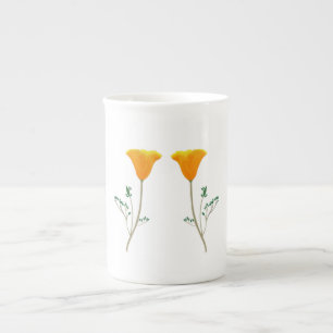 California Poppy Bone China Mug