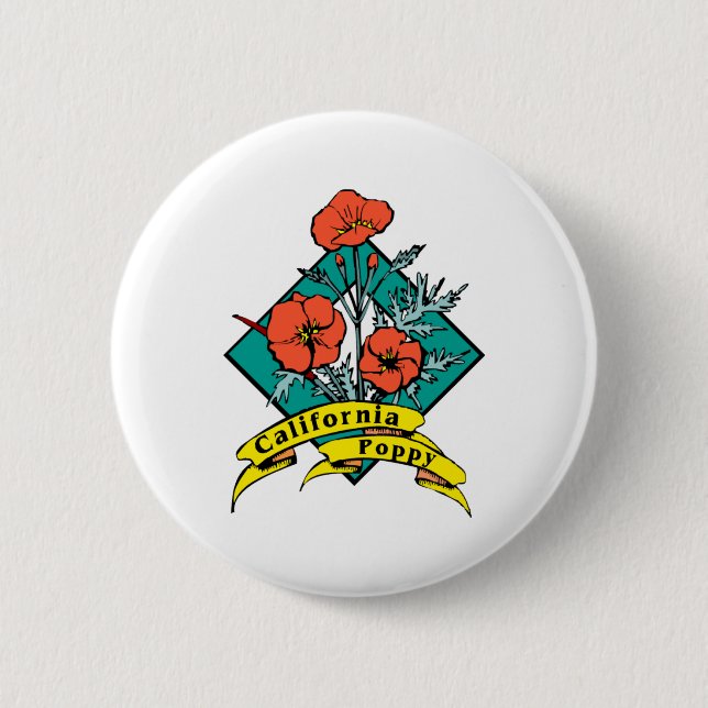 California Poppy Button (Front)