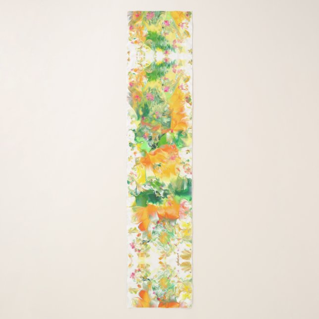 California Poppy Chiffon Scarf (Front)