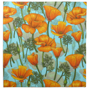 California poppy cloth napkin