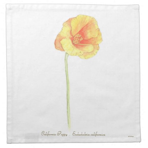 California Poppy  Cloth Napkin