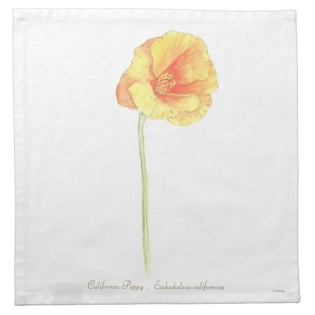 California Poppy  Cloth Napkin (Front)