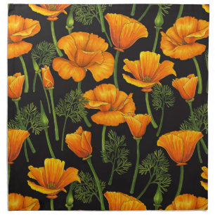 California poppy cloth napkin