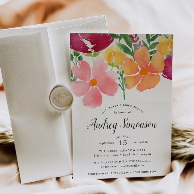 California Poppy | Colorful Floral Bridal Shower Invitation (Creator Uploaded)