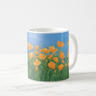 California Poppy Field Impressionist Painting Nice