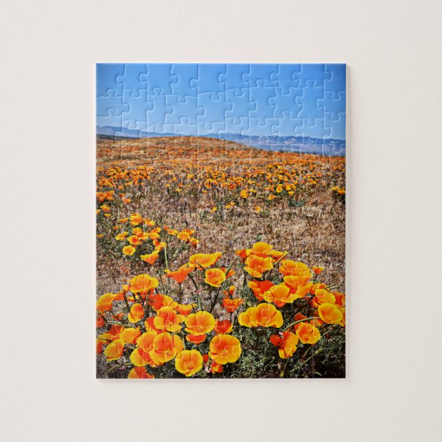 California Poppy Fields - Flowers - 8x10 - 110 pcs Jigsaw Puzzle (Vertical)