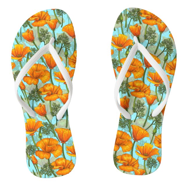 California poppy flip flops (Footbed)
