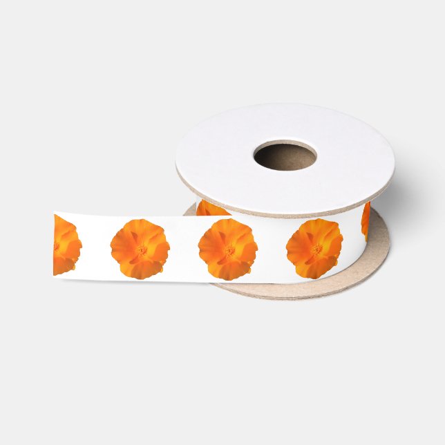 California poppy flower. eschscholzia californica satin ribbon (Spool)