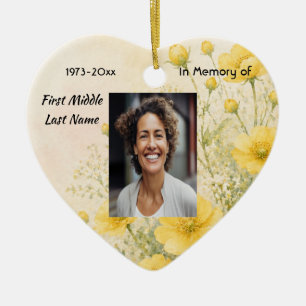 California Poppy Flower, Memorial Prayer Keepsake Ceramic Ornament