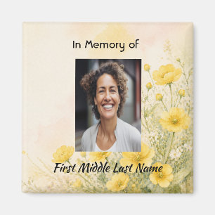 California Poppy Flower,  Memorial Prayer Keepsake Magnet