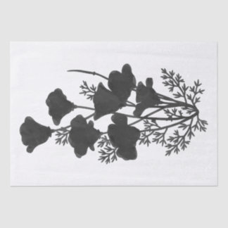 California Poppy Flower Silhouette U Pick Bg Color Tissue Paper