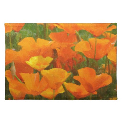 california poppy impasto cloth placemat