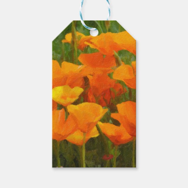 california poppy impasto gift tags (Front)
