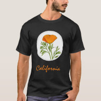 California Poppy in a Circle, "California" Text
