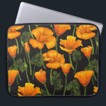 California poppy laptop sleeve<br><div class="desc">Hand-drawn pattern with California poppies</div>