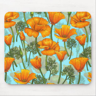 California poppy mouse pad
