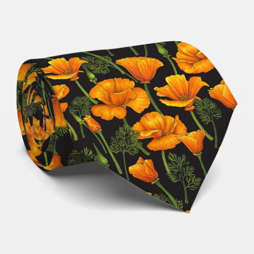 California poppy neck tie