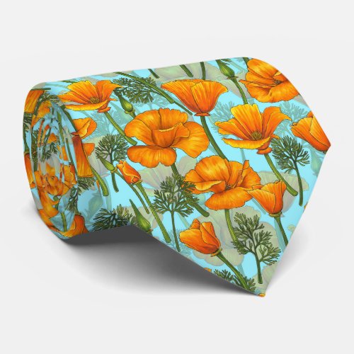 California poppy neck tie