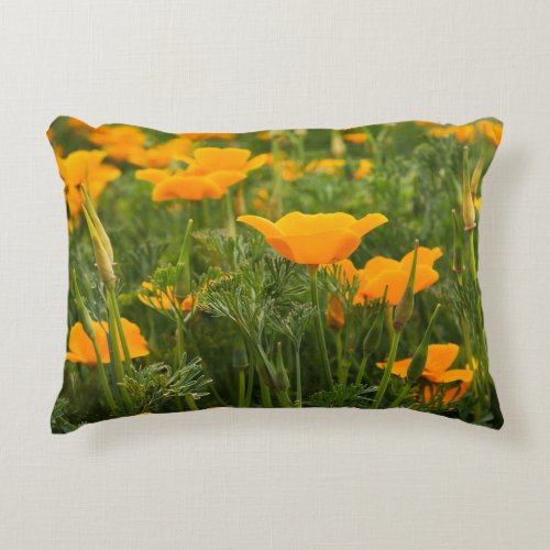 California Poppy Patch Photograph Decorative Pillow