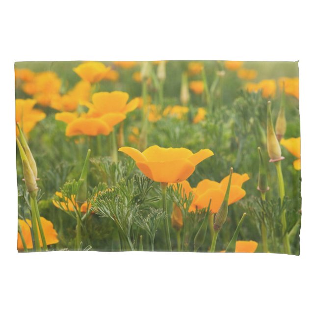 California Poppy Patch Photograph Pillow Case (Front)