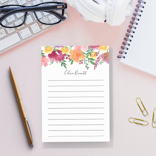 California Poppy Personalized Lined Post_it Notes