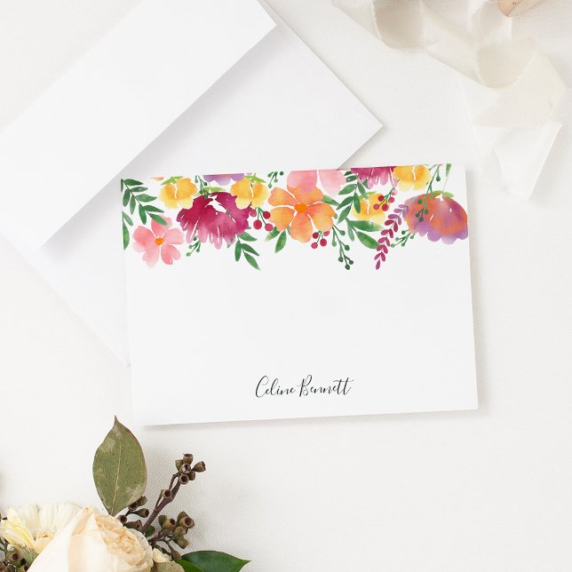 California Poppy Personalized Stationery Flat Card (Creator Uploaded)
