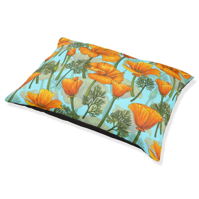 California poppy pet bed (Angled)