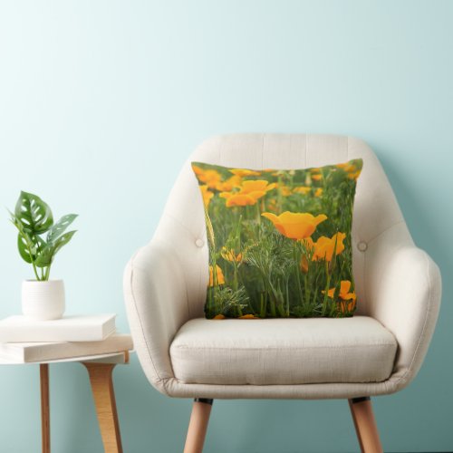 California Poppy Photograph Throw Pillow