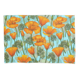 California poppy pillow case
