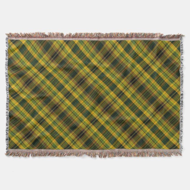 California poppy plaid pattern throw blanket (Front)