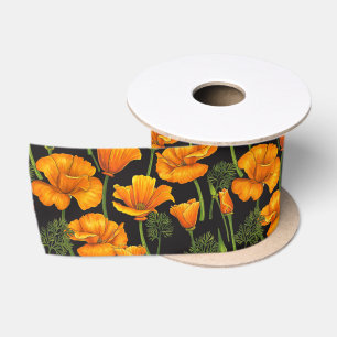 California poppy satin ribbon