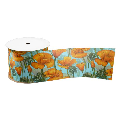 California poppy satin ribbon